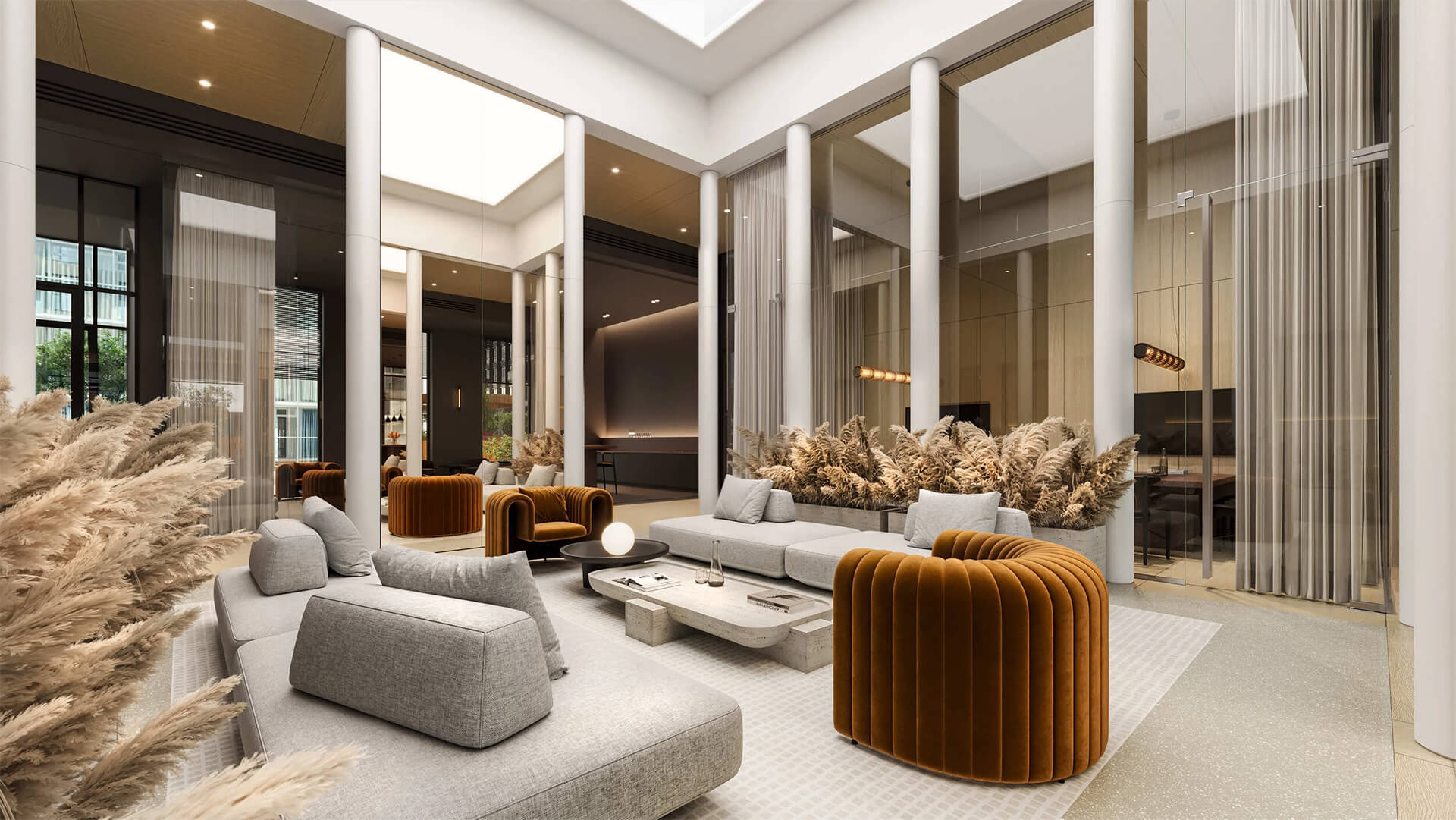 Лобби и входная группа жилого комплекса